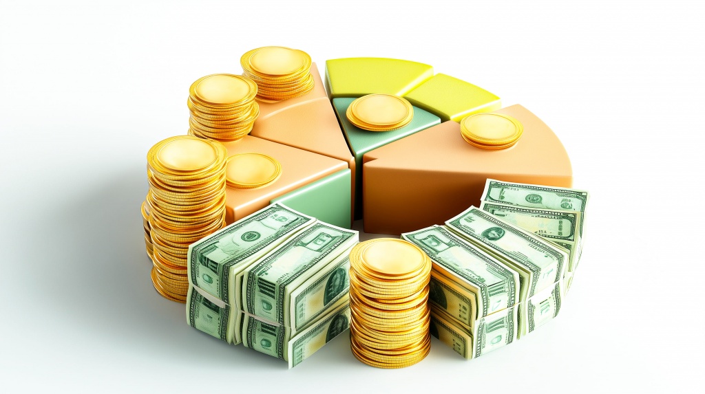 Круговая диаграмма с деньгами Круговая диаграмма с деньгами